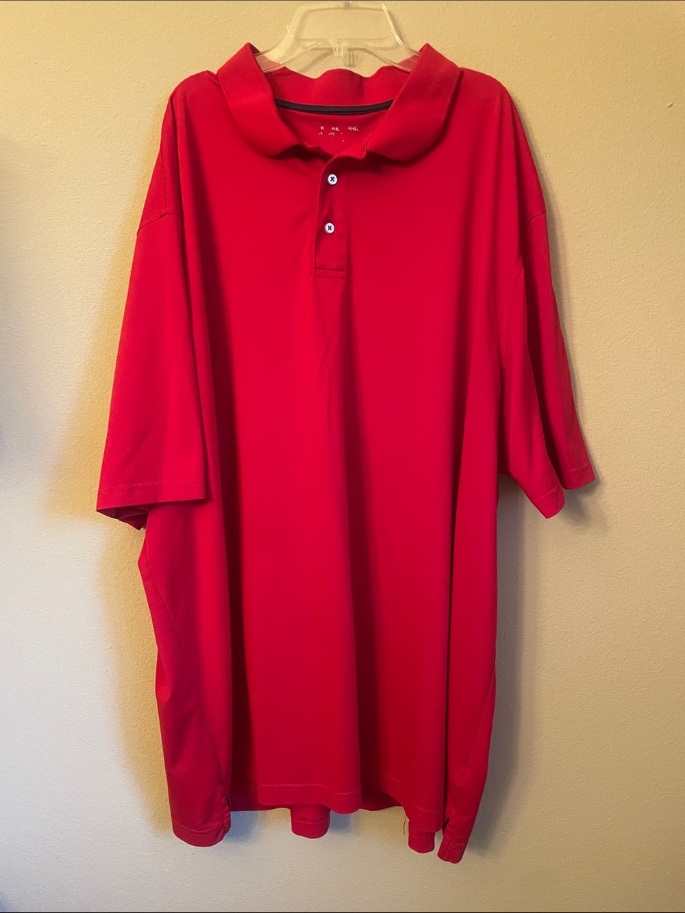 Men's Polo Shirt red dri fit 4XLT